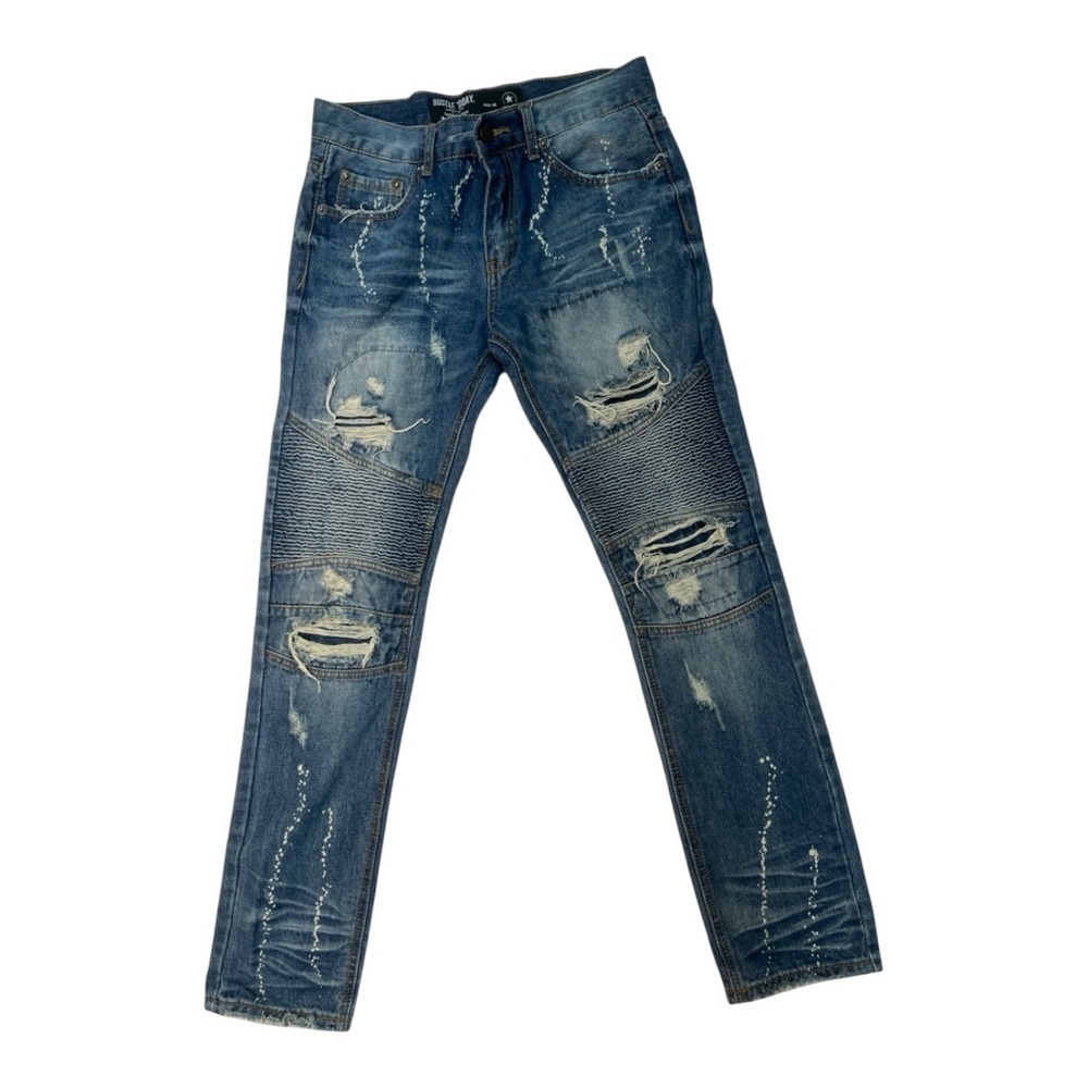 Sz 16 women jeans blue distressed